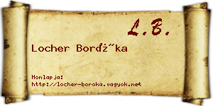 Locher Boróka névjegykártya